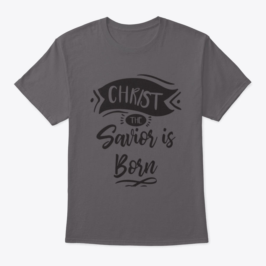 A festive Christmas print design featuring the phrase 'Christ The Savior Is Born' on a soft cotton fabric, perfect for holiday celebrations.