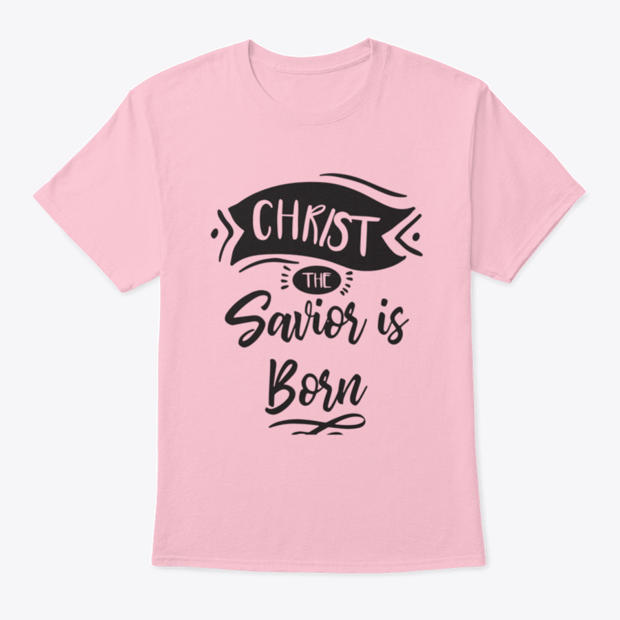 A festive Christmas print design featuring the phrase 'Christ The Savior Is Born' on a soft cotton fabric, perfect for holiday celebrations.