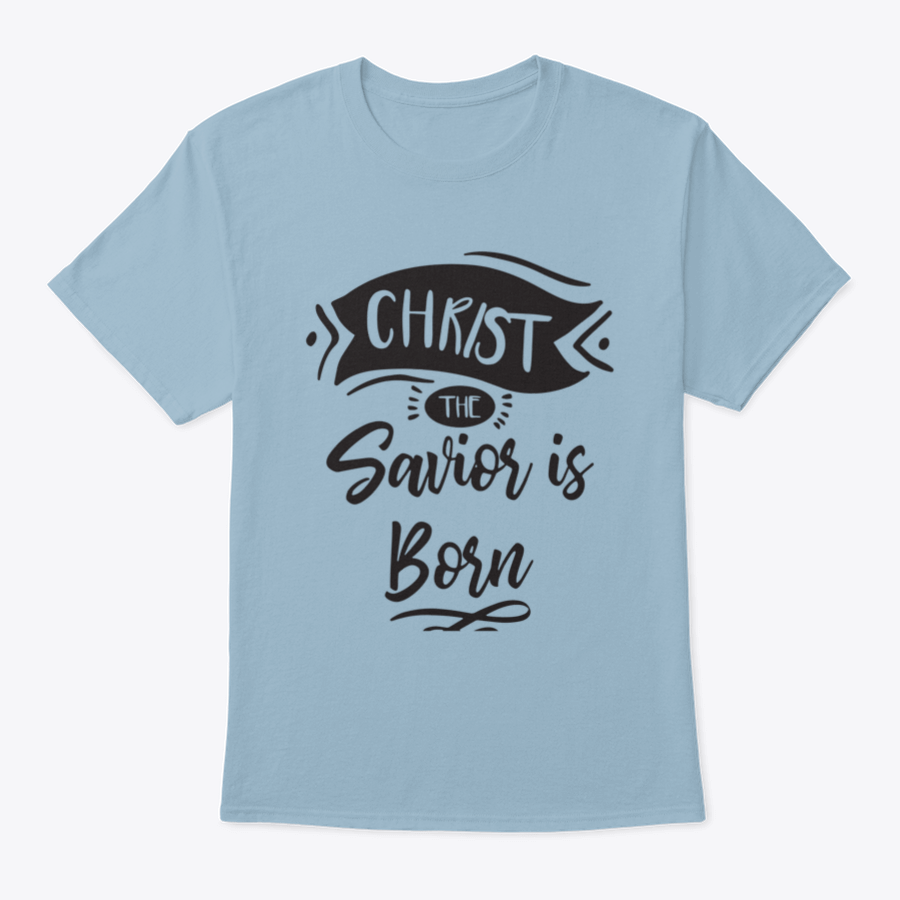 A festive Christmas print design featuring the phrase 'Christ The Savior Is Born' on a soft cotton fabric, perfect for holiday celebrations.