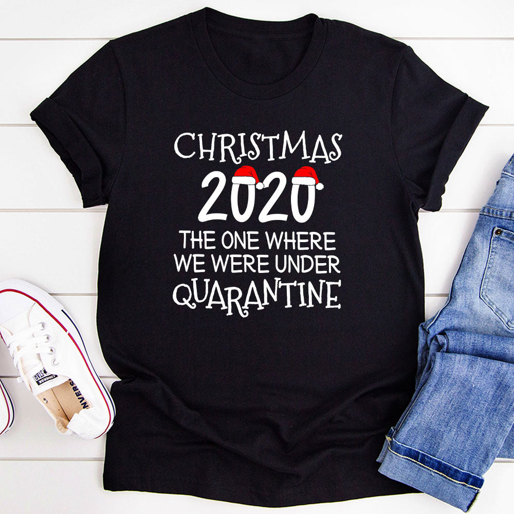 A cozy Christmas 2020 T-Shirt made from soft ring-spun cotton, featuring double stitching for durability and a festive design.