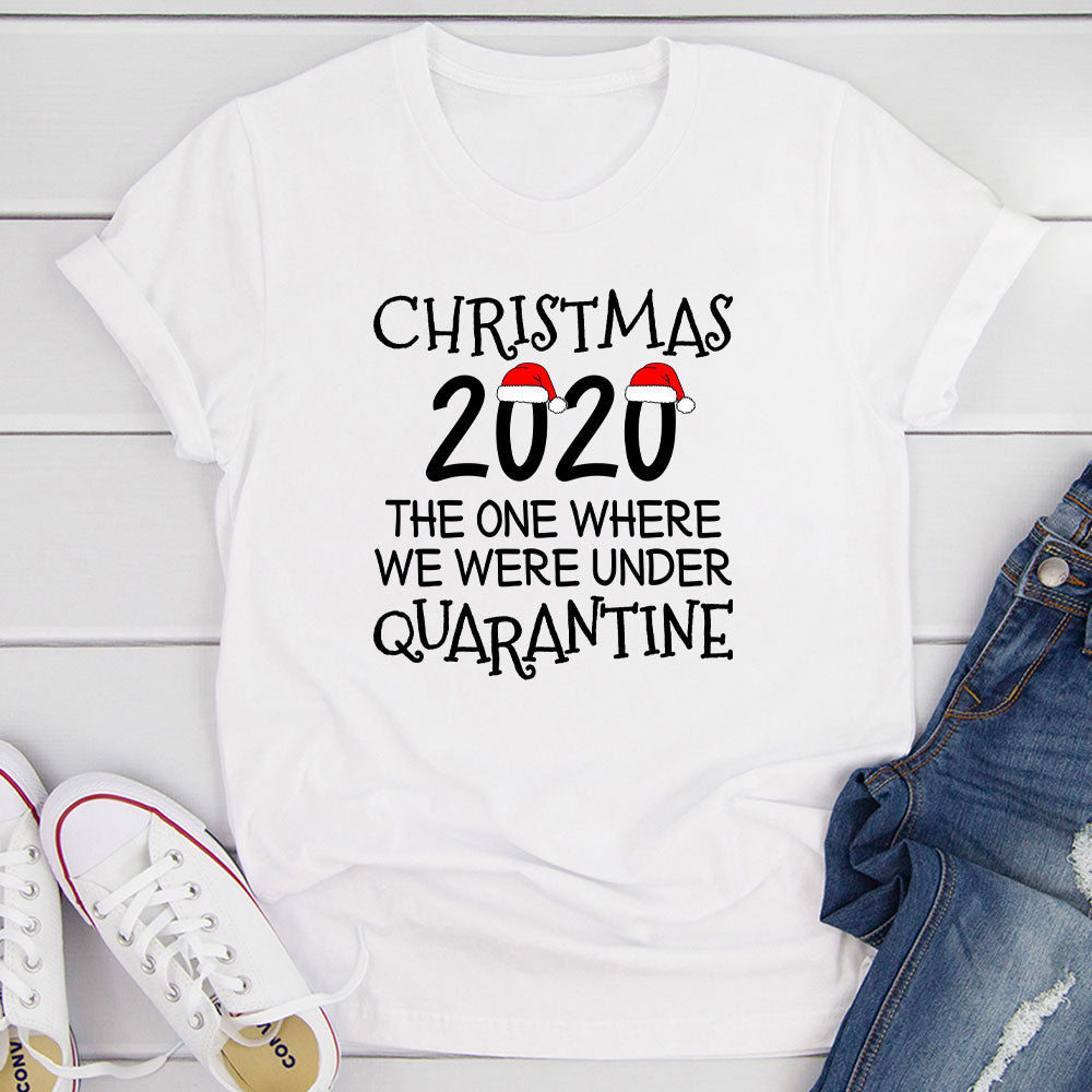 A cozy Christmas 2020 T-Shirt made from soft ring-spun cotton, featuring double stitching for durability and a festive design.