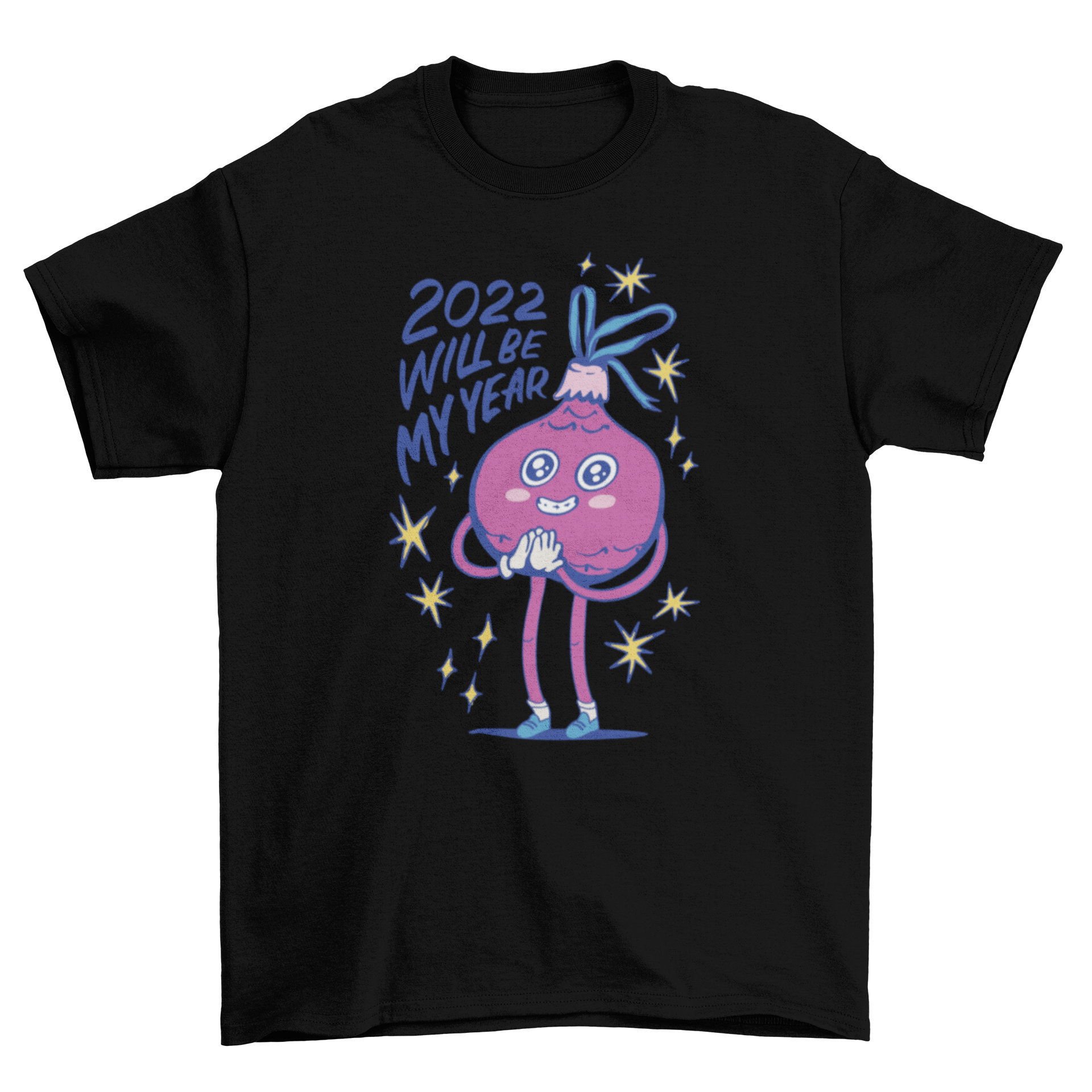 A cute t-shirt featuring a happy Christmas ornament and the quote '2022 will be my year'.