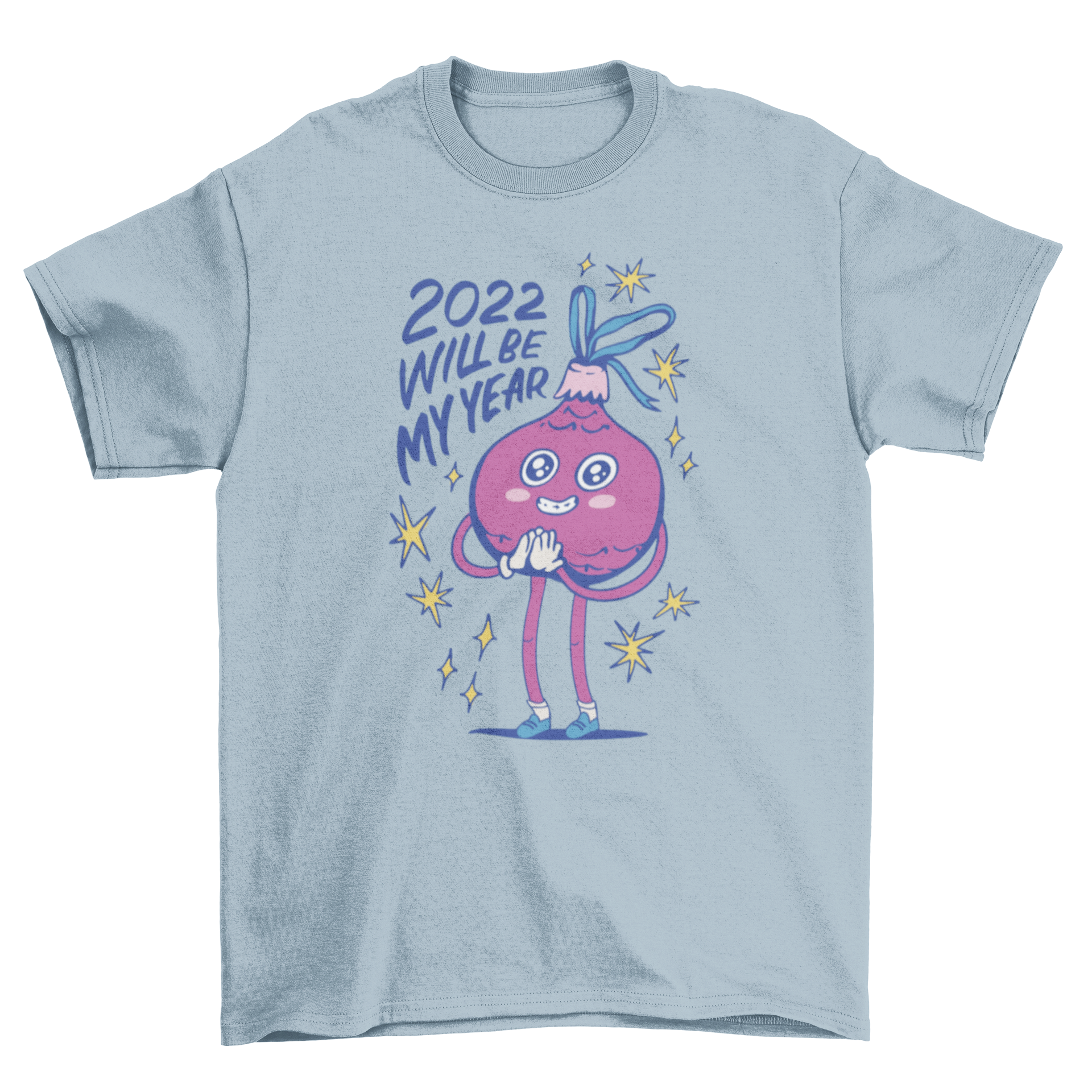 A cute t-shirt featuring a happy Christmas ornament and the quote '2022 will be my year'.