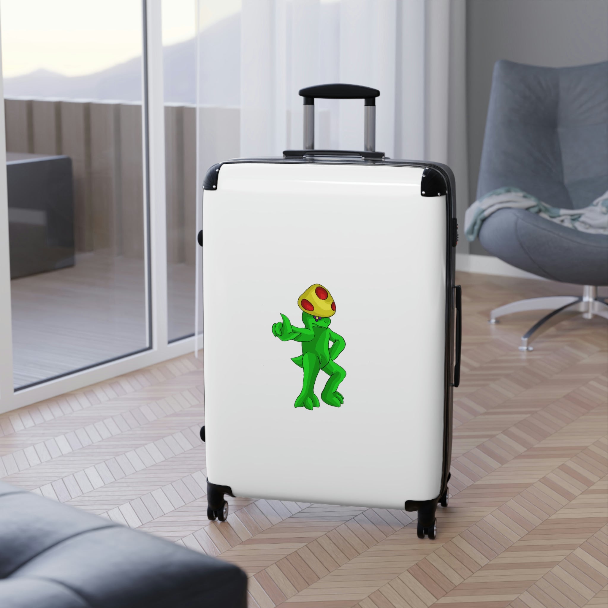 Clawmep Cabin Suitcase featuring a personalized design, lightweight construction, and durable hard-shell material.