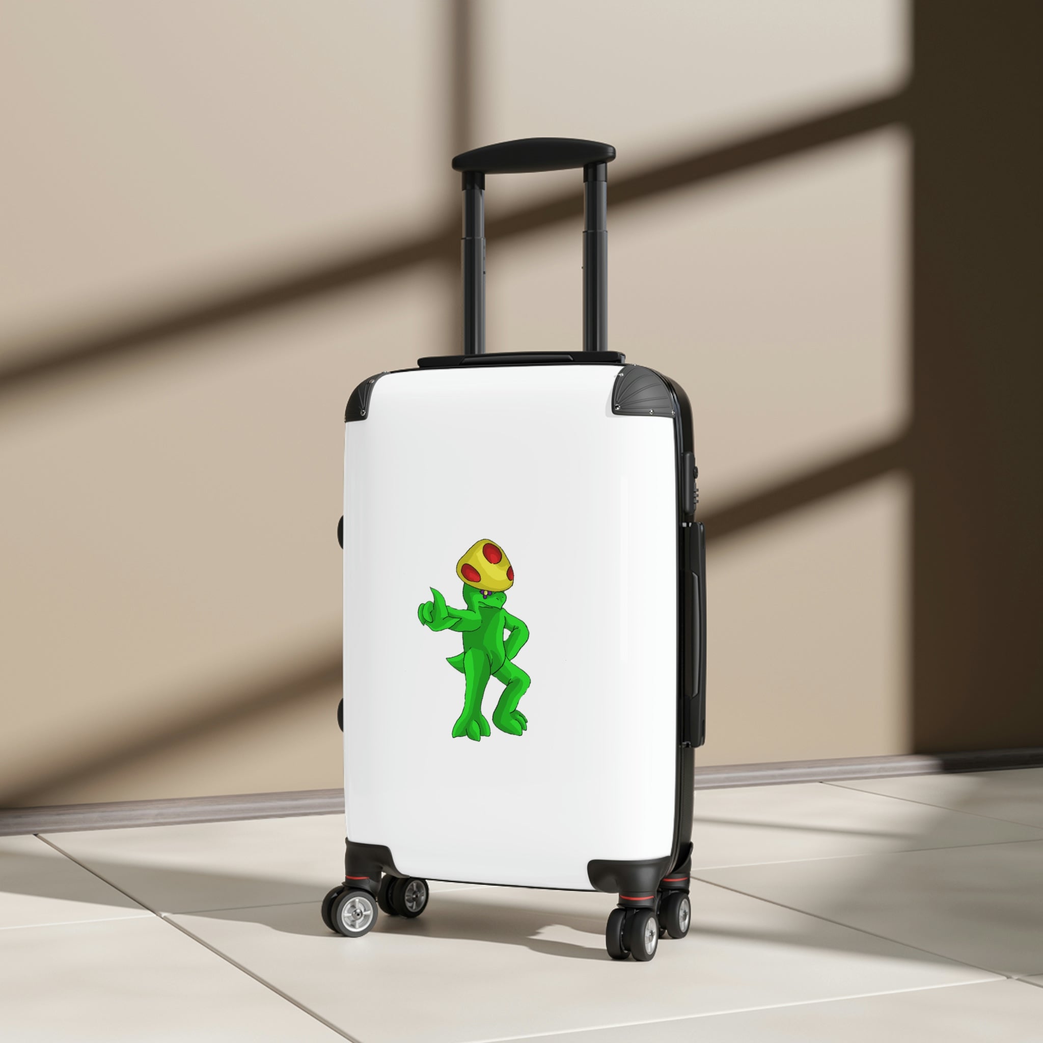 Clawmep Cabin Suitcase featuring a personalized design, lightweight construction, and durable hard-shell material.