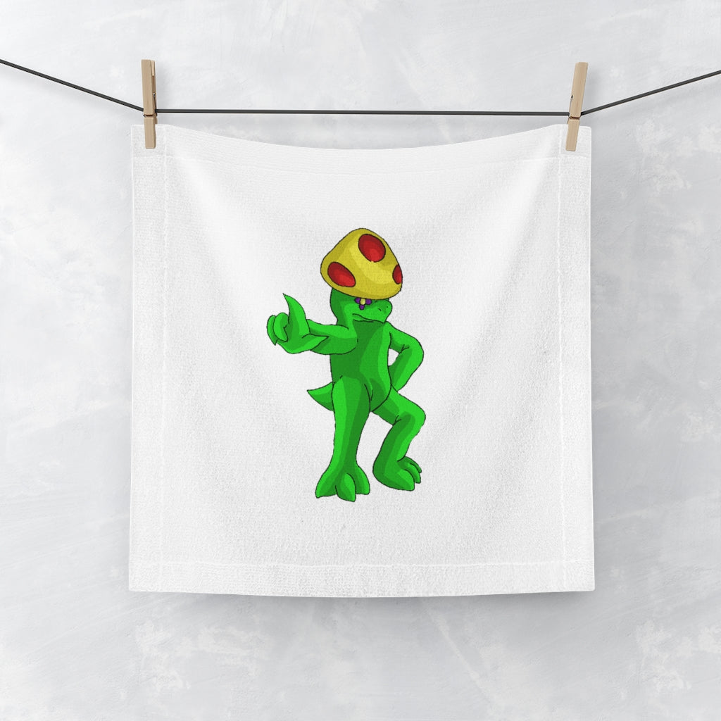 Clawmep Face Towel featuring a customizable polyester front and soft cotton back, ideal for personal designs.