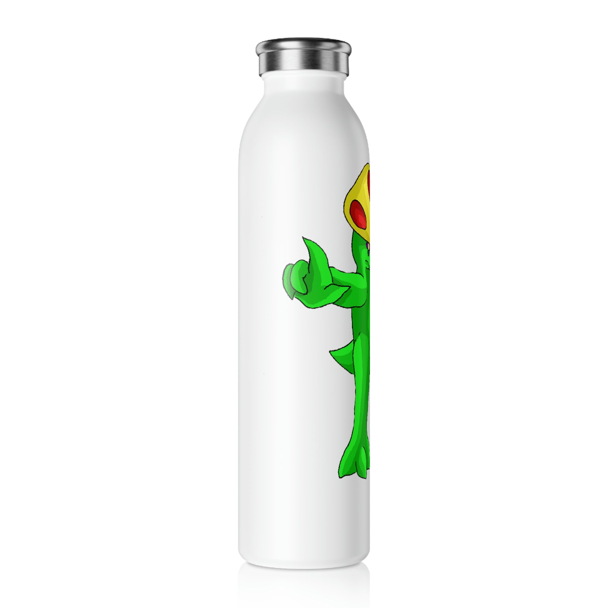 Clawmep Slim Water Bottle with matte finish and silver cap, showcasing customizable design options.