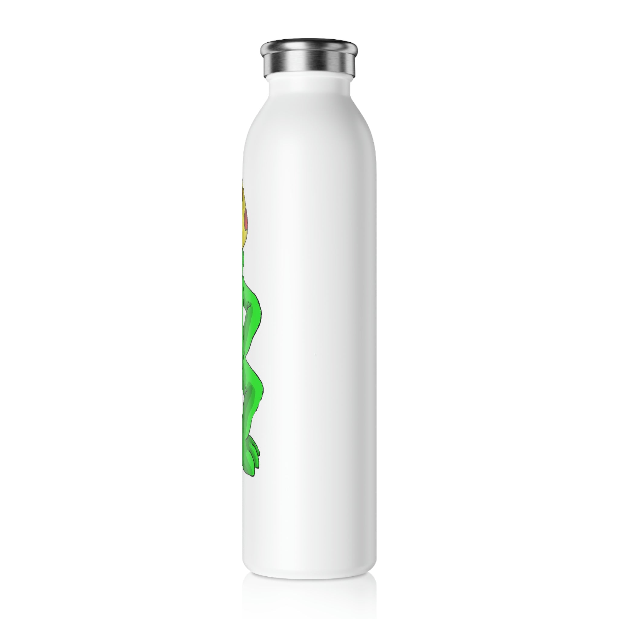 Clawmep Slim Water Bottle with matte finish and silver cap, showcasing customizable design options.