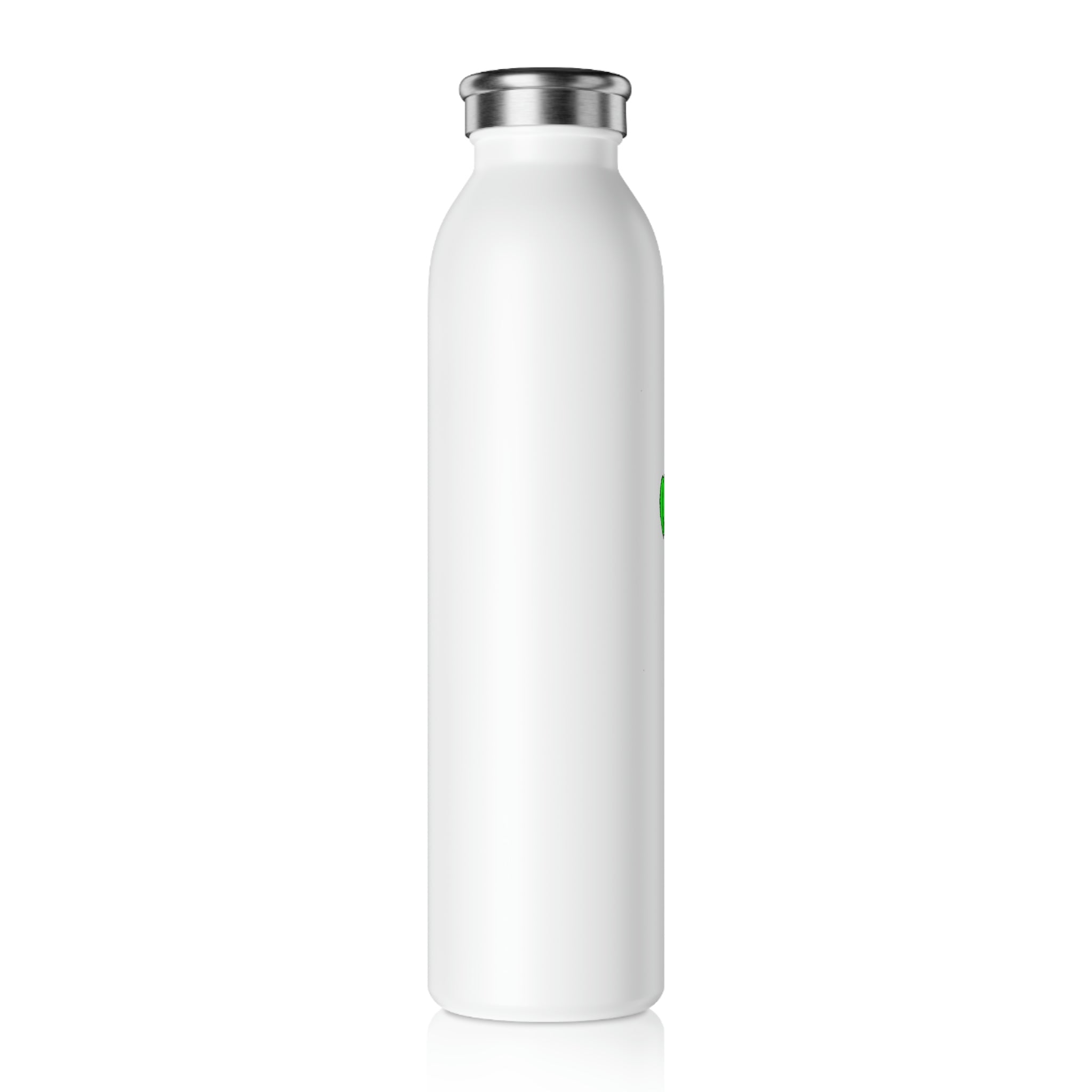 Clawmep Slim Water Bottle with matte finish and silver cap, showcasing customizable design options.