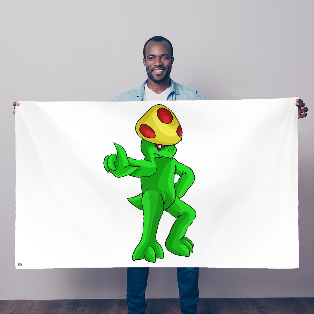 Clawmep Sublimation Flag measuring 5FT x 3FT, made of durable polyester with vibrant colors and double-stitched edges, featuring two eyelets for easy hanging.