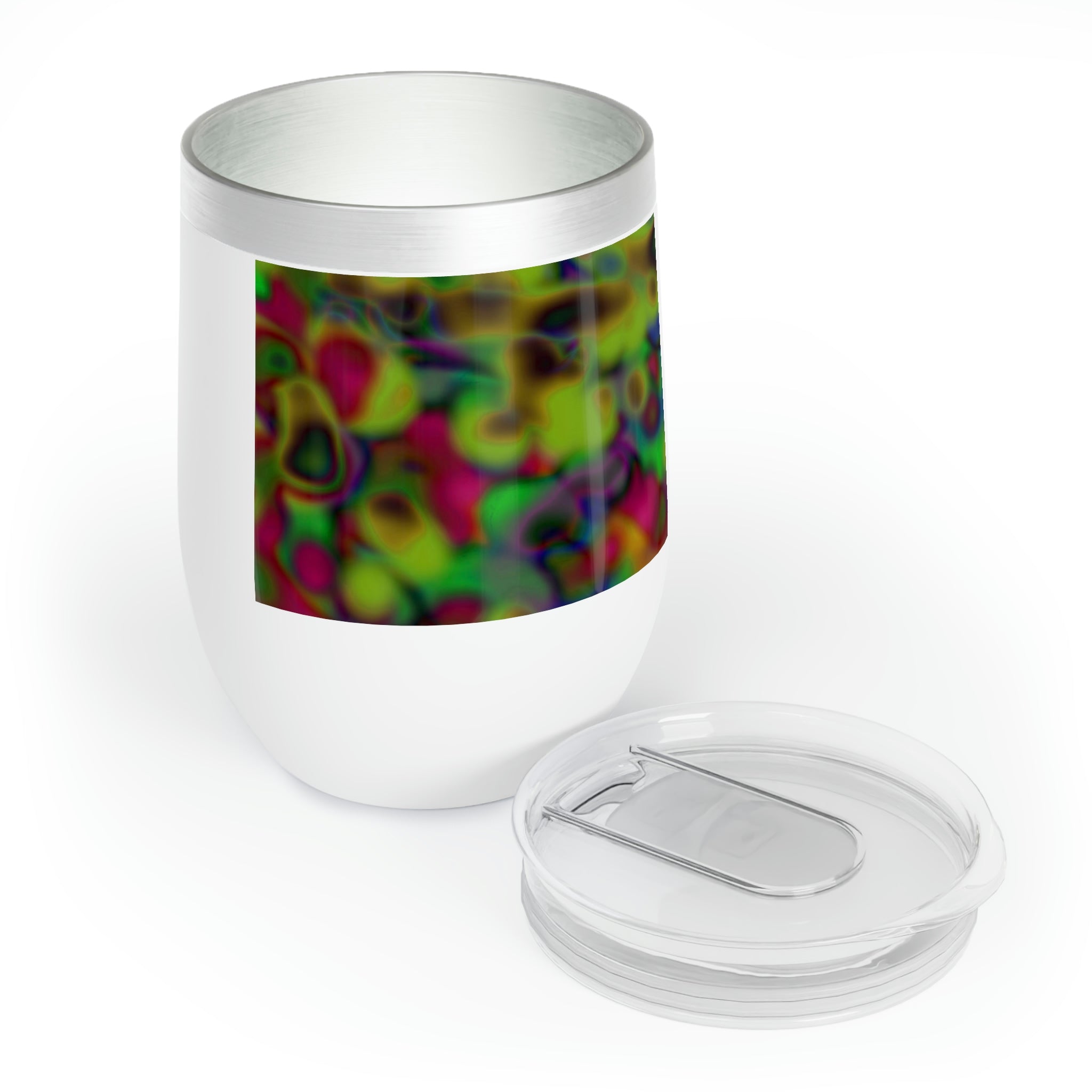 Cloud Concept Painting Chill Wine Tumbler showcasing a sleek stainless steel design with customizable artwork.