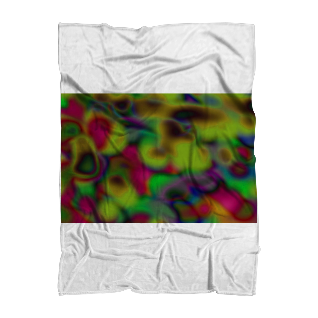 Cloud Concept Painting Sublimation Throw Blanket featuring colorful design on soft polar fleece fabric, ideal for cozying up or home decor.