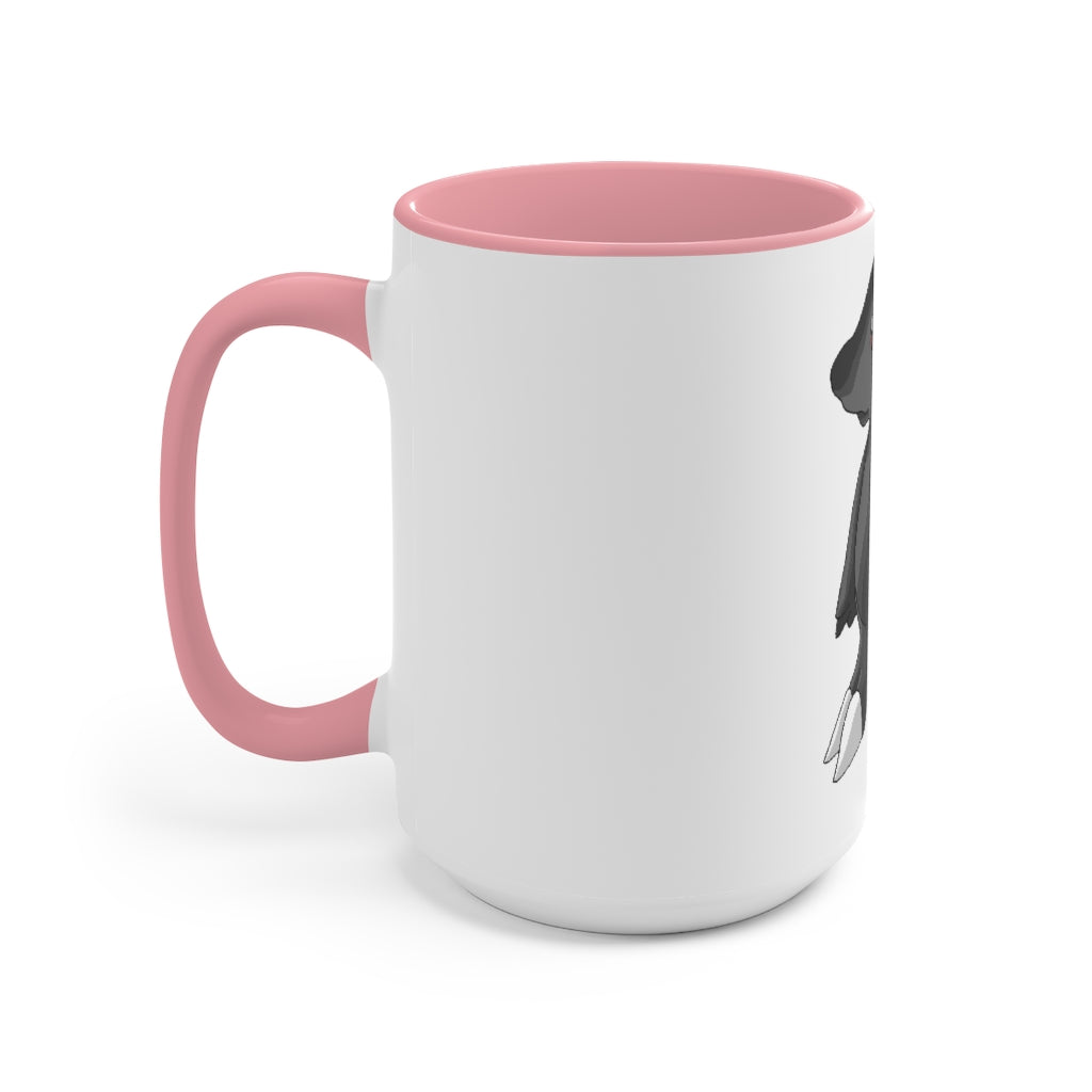 Cloudydo Accent Mug featuring a two-tone design with a white exterior and a colored interior, available in red, pink, and black options.