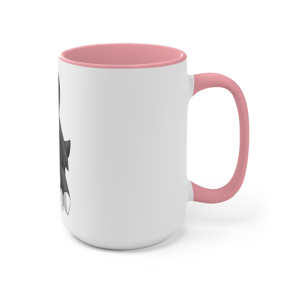 Cloudydo Accent Mug featuring a two-tone design with a white exterior and a colored interior, available in red, pink, and black options.