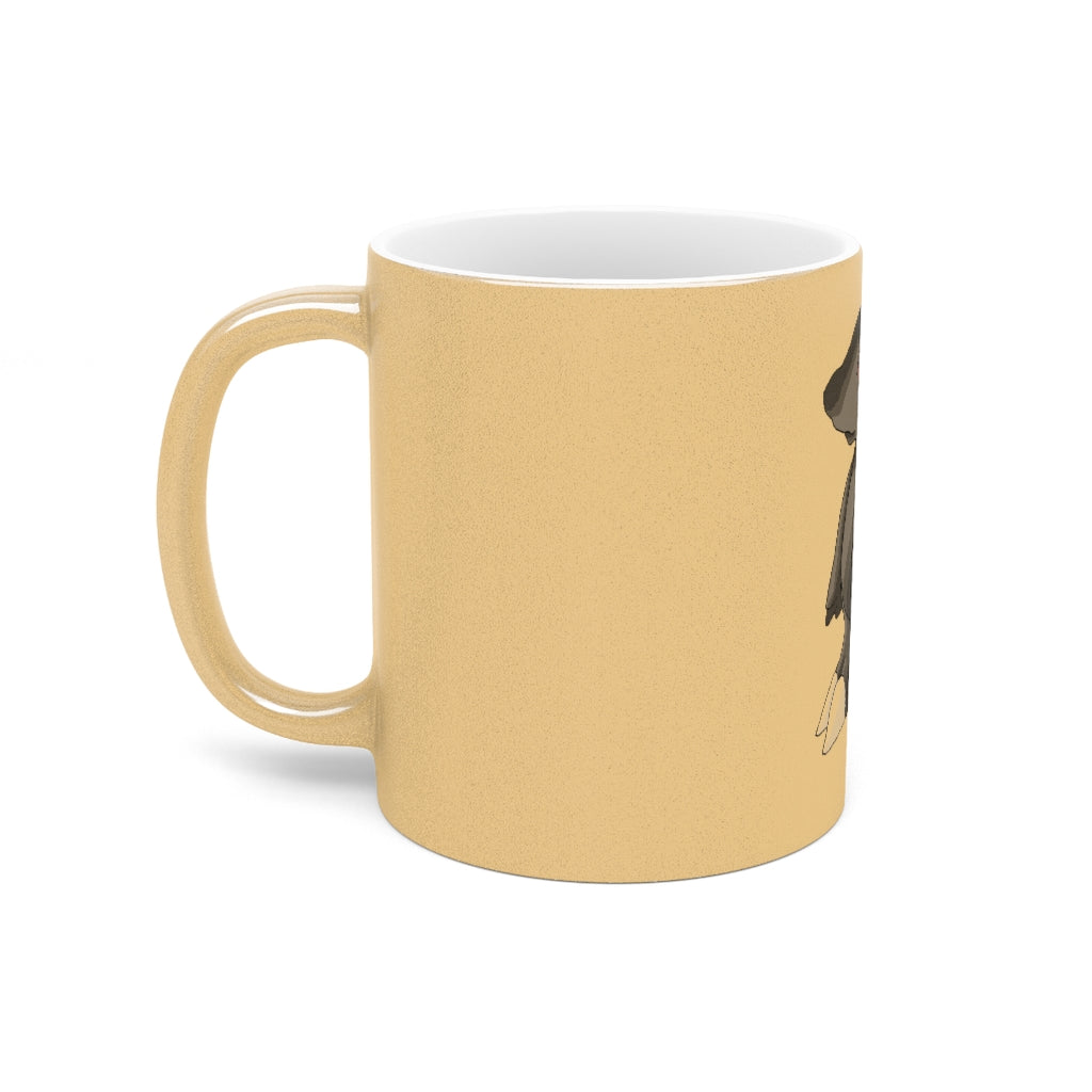 Cloudydo Metallic Mug in Silver and Gold finishes, showcasing personalized designs and a sleek ceramic body.