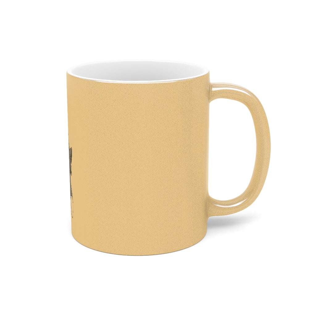 Cloudydo Metallic Mug in Silver and Gold finishes, showcasing personalized designs and a sleek ceramic body.