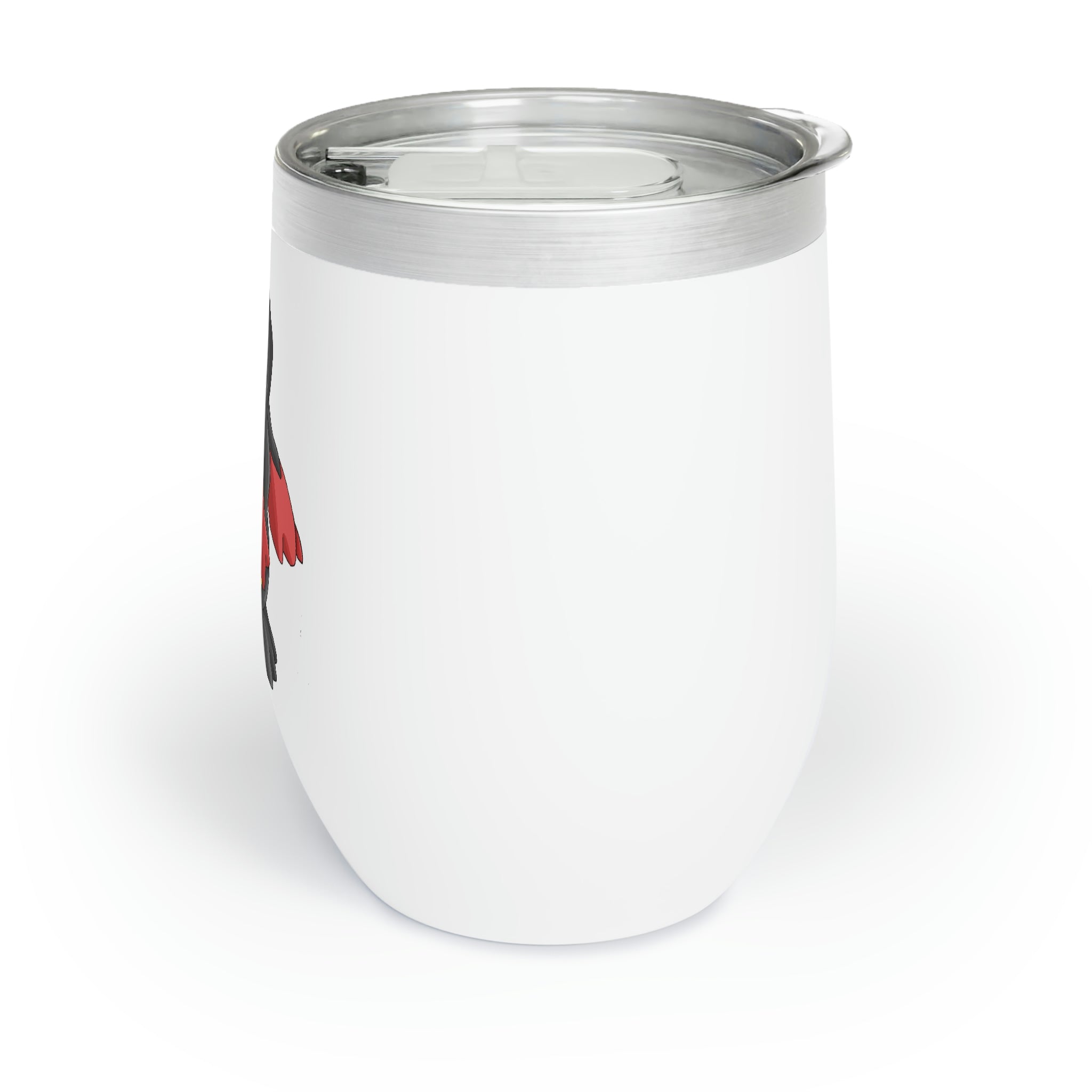 Cloudyking Chill Wine Tumbler in stainless steel with a sleek design, showcasing its double-insulated walls and customizable surface.