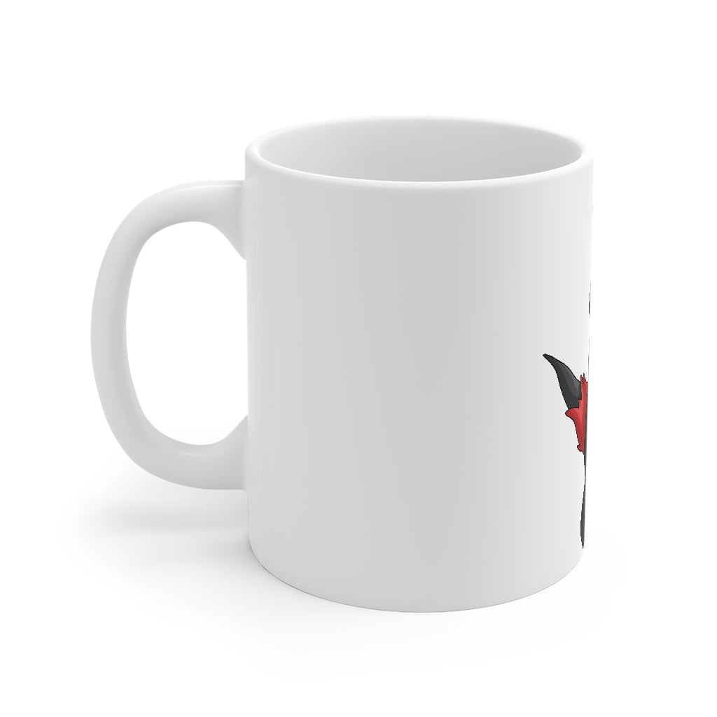 Cloudyking Mug 11oz, white ceramic mug with rounded corners and C-handle, perfect for coffee, tea, and hot chocolate.