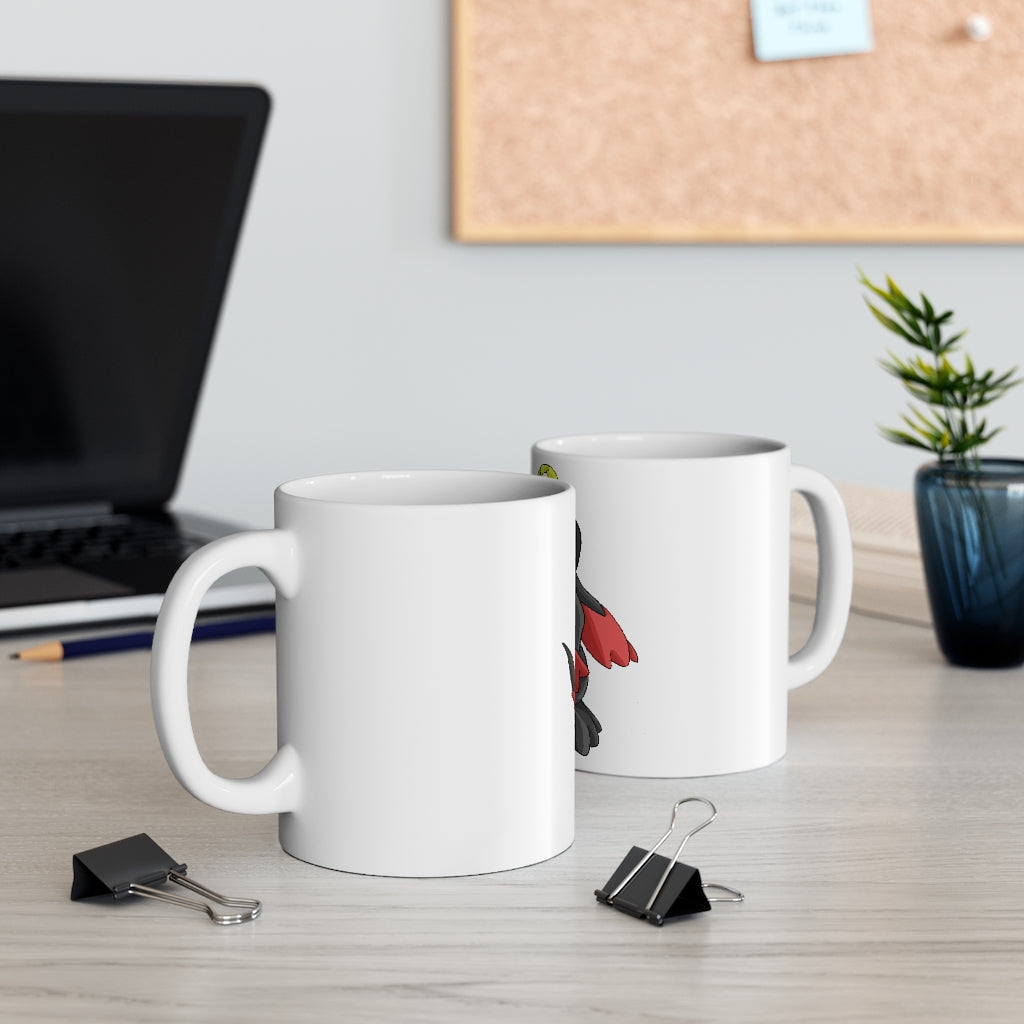 Cloudyking Mug 11oz, white ceramic mug with rounded corners and C-handle, perfect for coffee, tea, and hot chocolate.