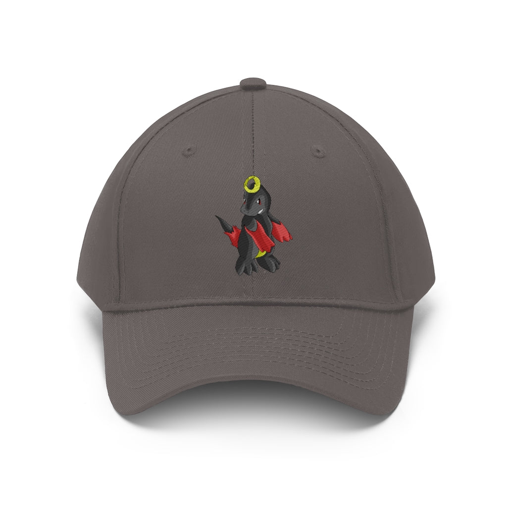 Cloudyking Unisex Twill Hat in cotton twill fabric, featuring a classic 6-panel design and adjustable Velcro closure, perfect for outdoor activities.