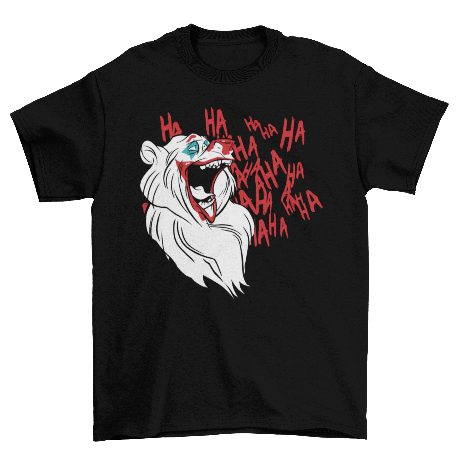 Clown Bear T-shirt featuring a polar bear with clown face paint, vibrant colors.