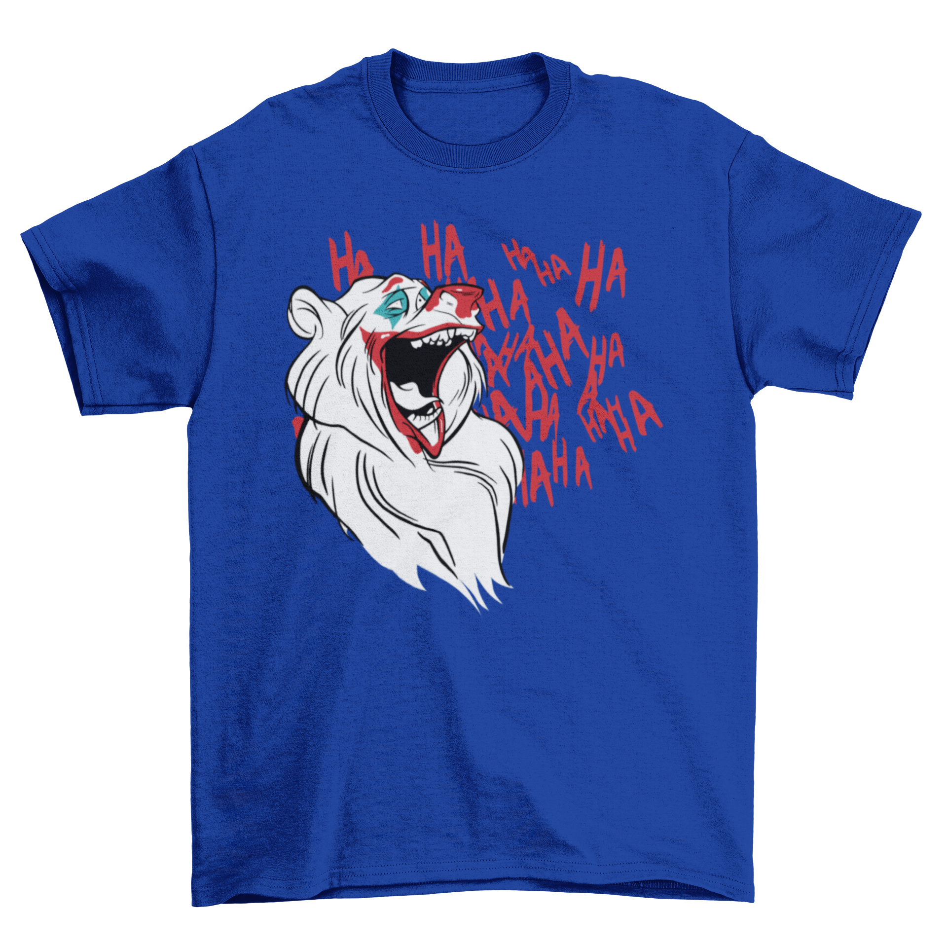 Clown Bear T-shirt featuring a polar bear with clown face paint, vibrant colors.