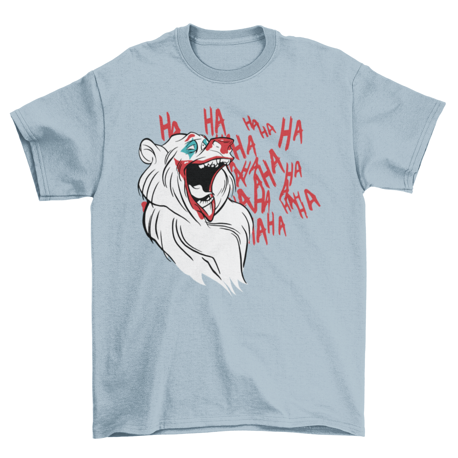 Clown Bear T-shirt featuring a polar bear with clown face paint, vibrant colors.