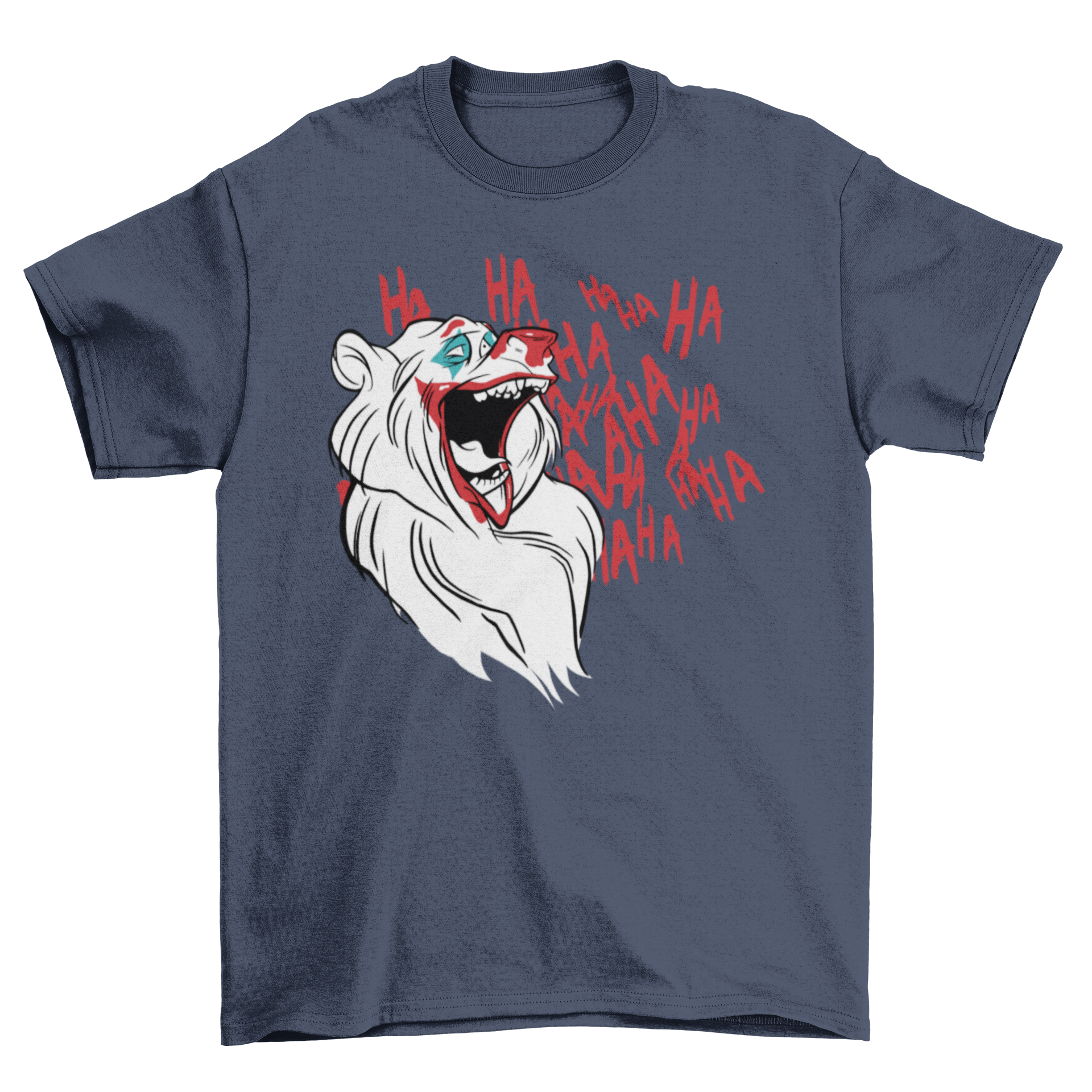 Clown Bear T-shirt featuring a polar bear with clown face paint, vibrant colors.