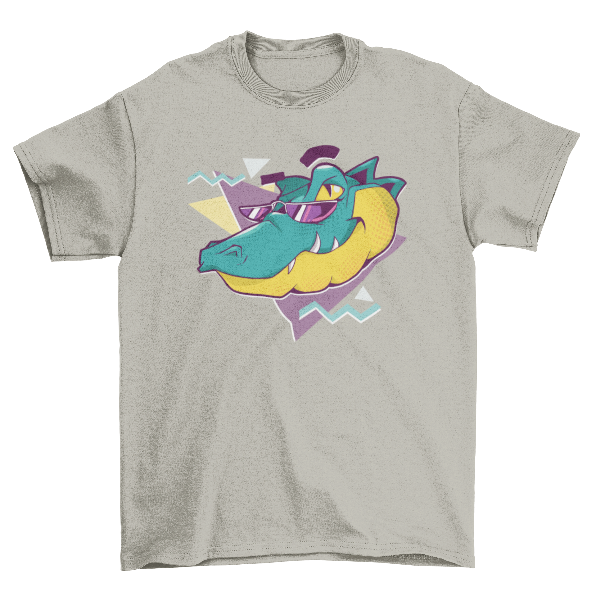 Cool Alligator T-shirt featuring an alligator in sunglasses styled in a vibrant 90s design.