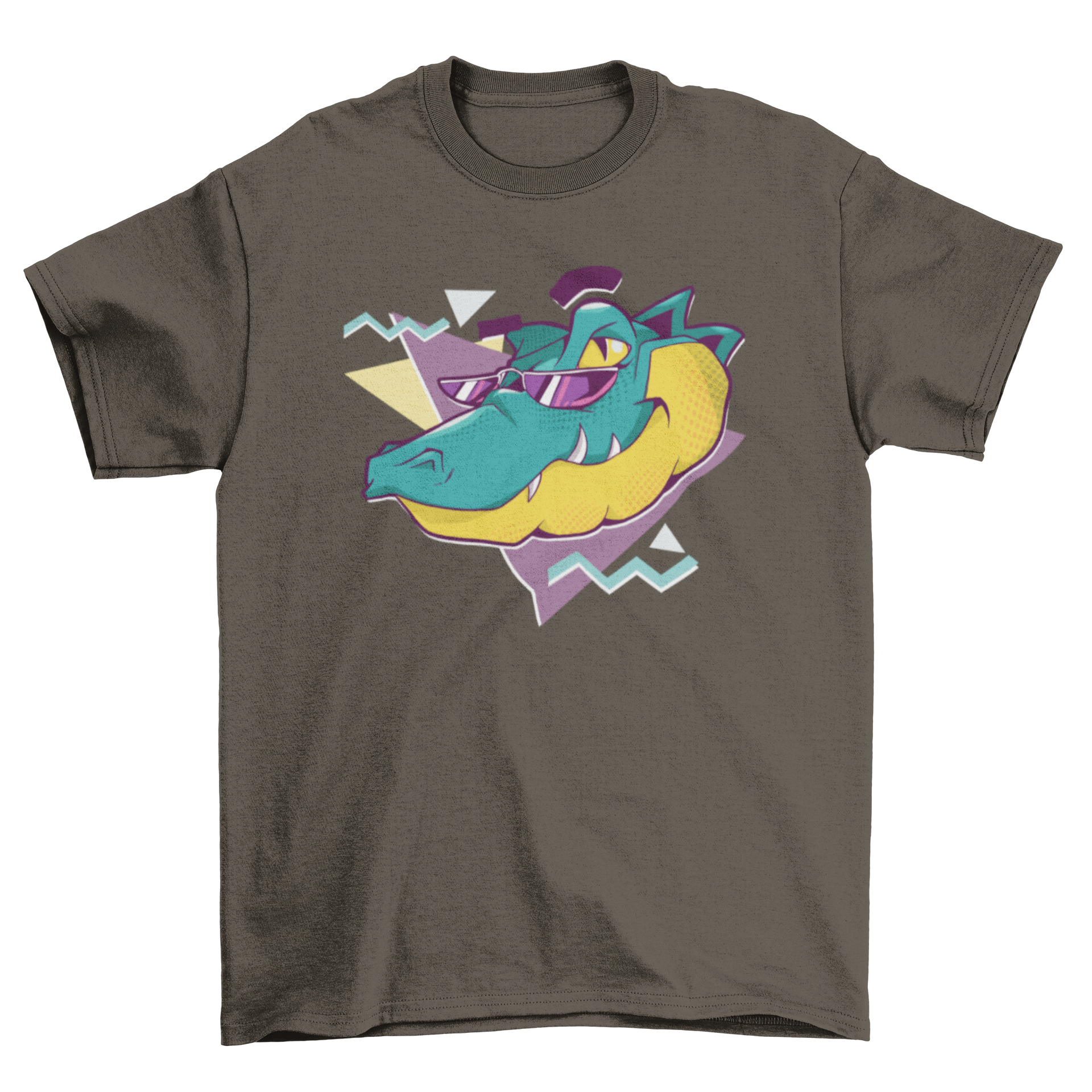 Cool Alligator T-shirt featuring an alligator in sunglasses styled in a vibrant 90s design.