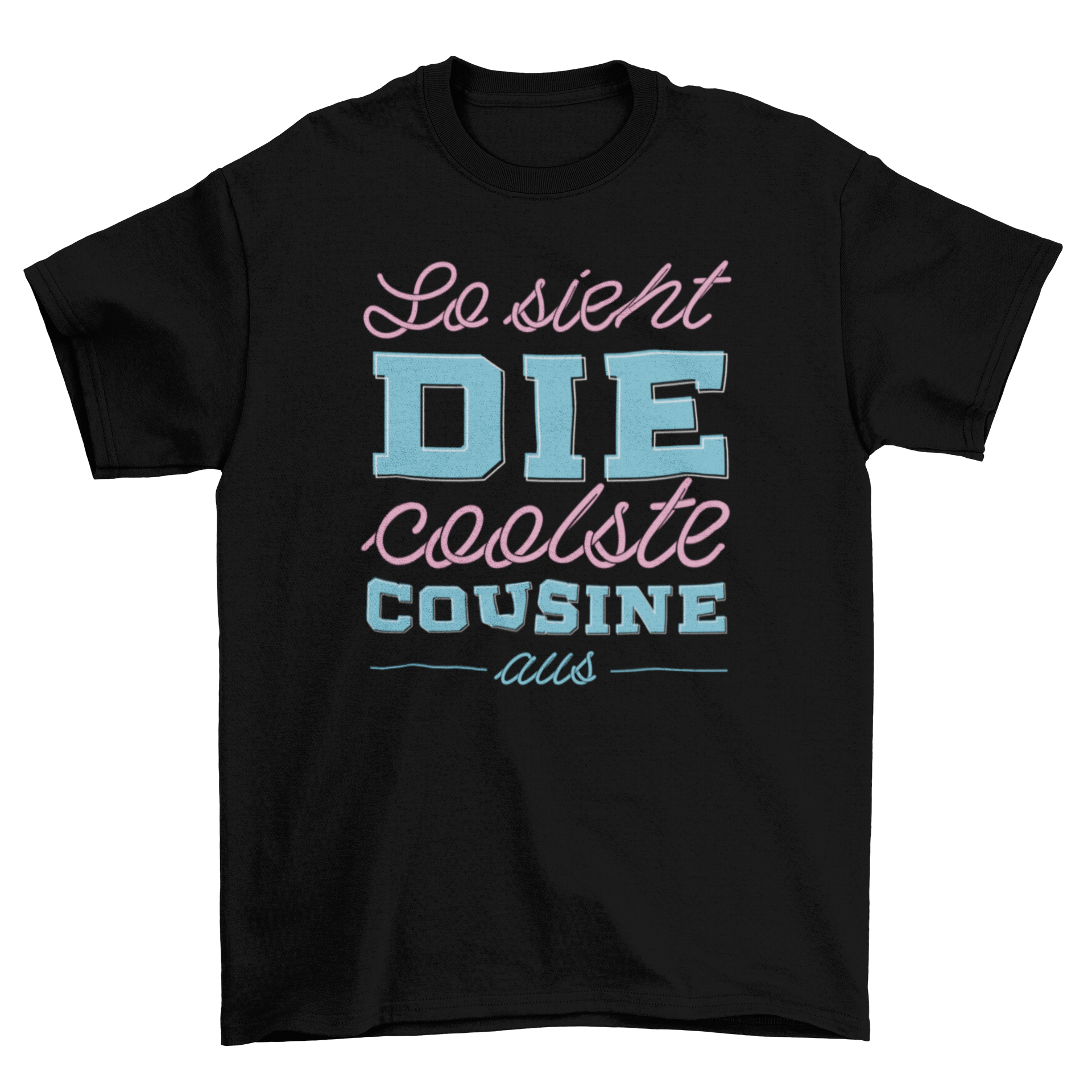 Cool Cousin German T-shirt featuring bold text design celebrating family ties.