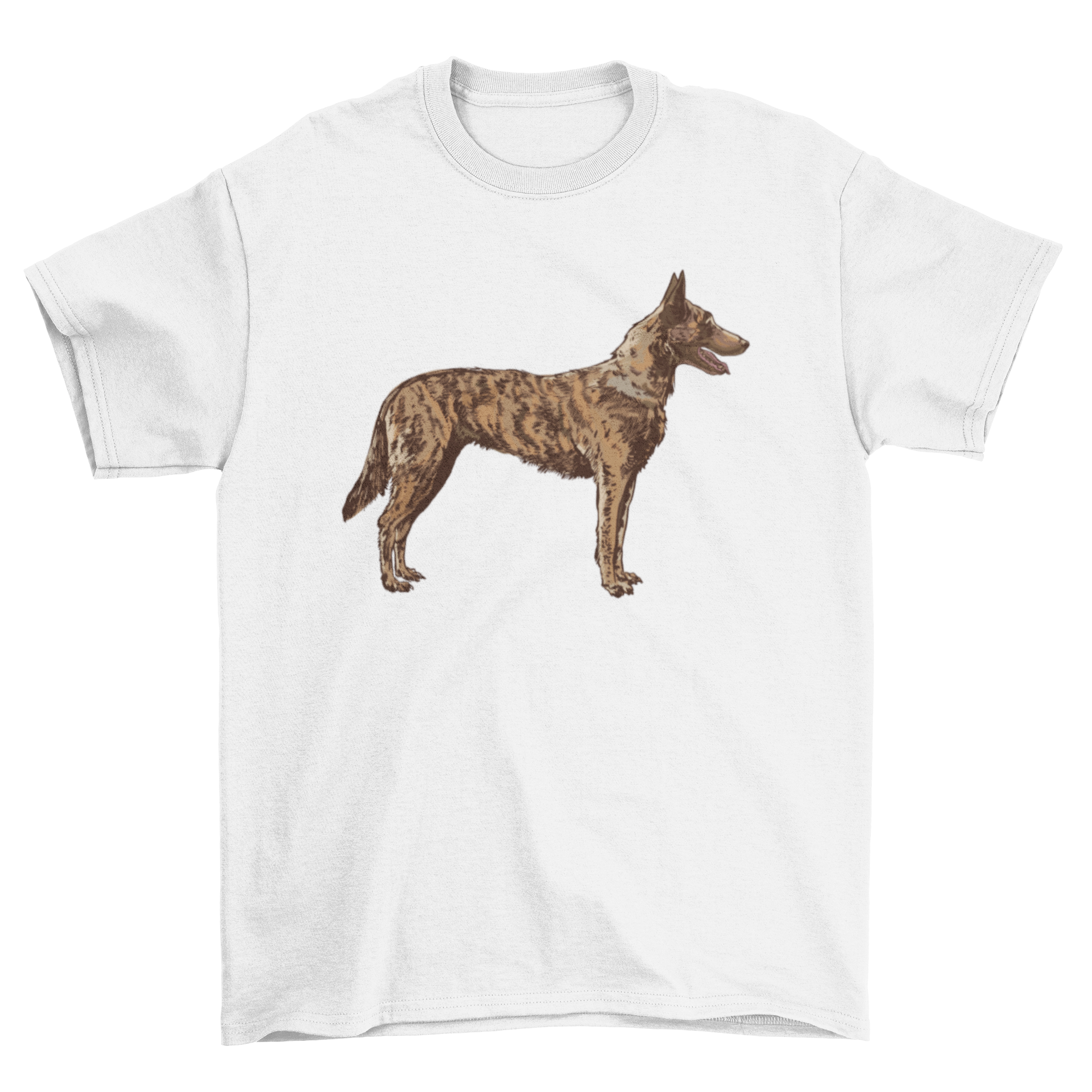 A stylish t-shirt featuring a Czech German Shepherd design, showcasing the breed's elegance and beauty.