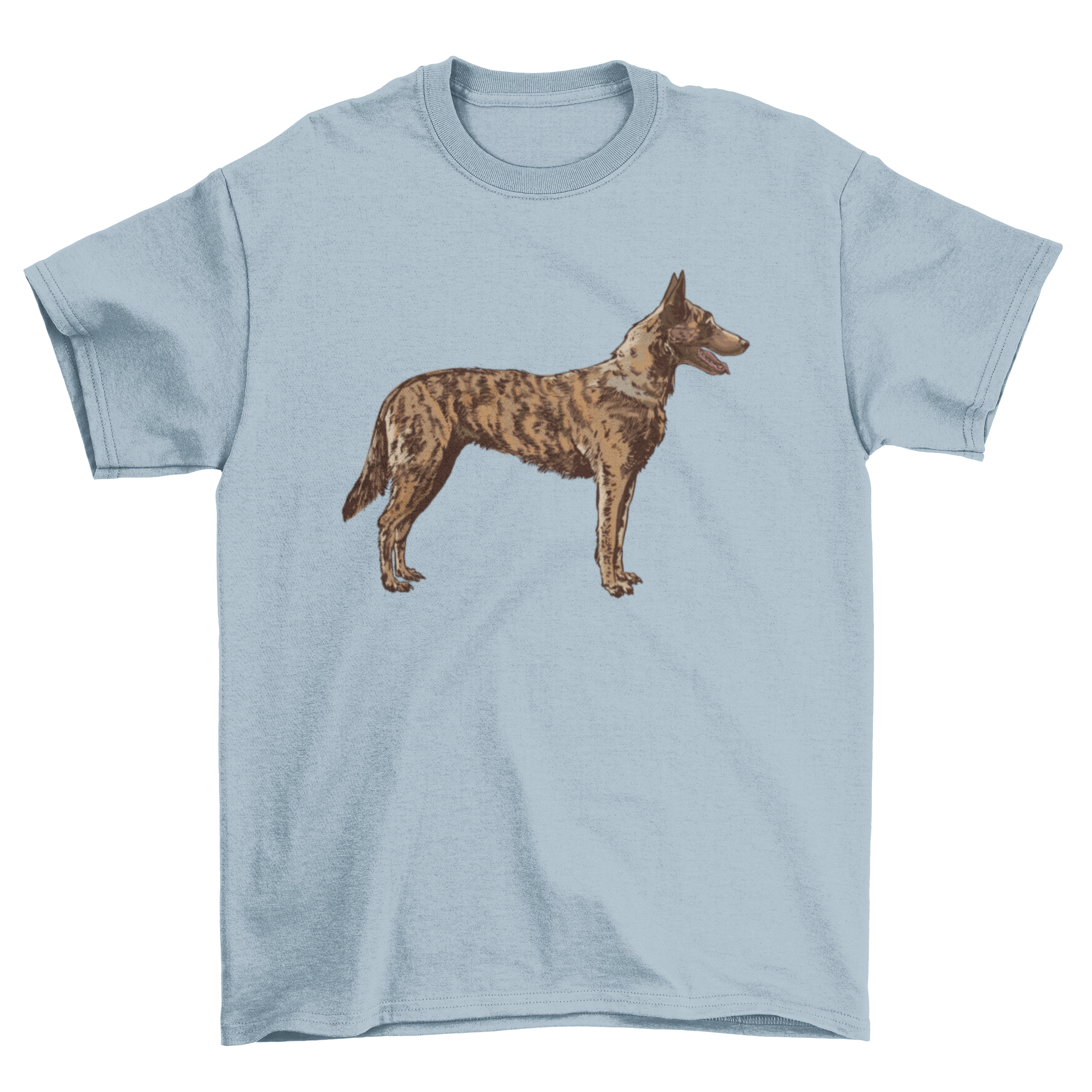 A stylish t-shirt featuring a Czech German Shepherd design, showcasing the breed's elegance and beauty.