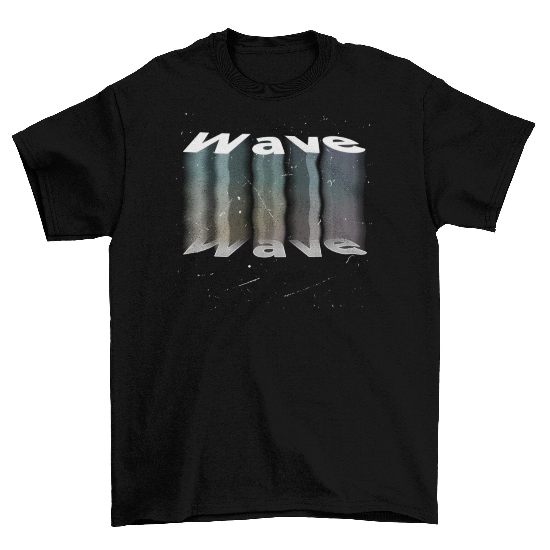 Cool Gradient 3D Wave T-Shirt featuring vibrant gradient colors and a unique 3D text effect.