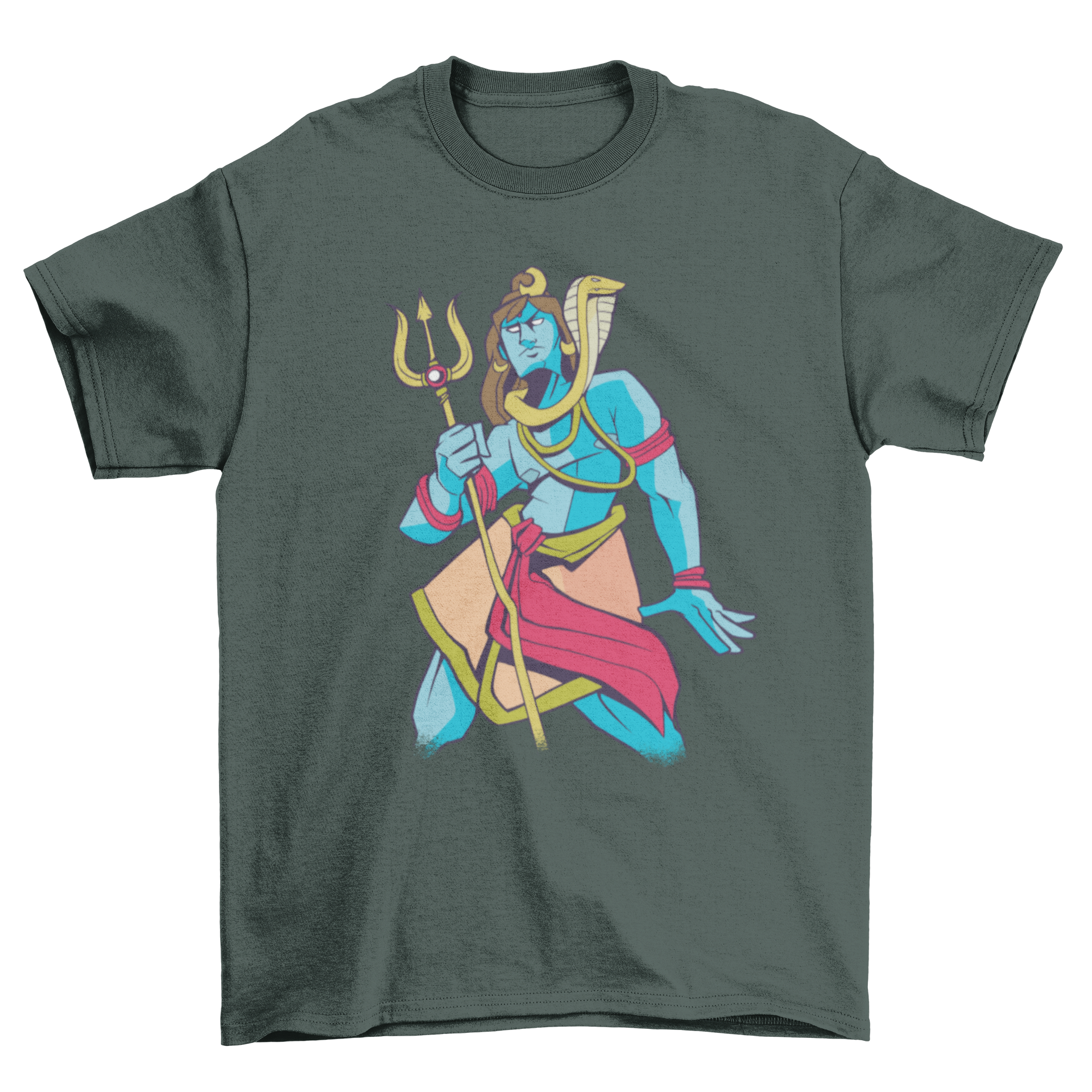 Cool Lord Shiva Divine t-shirt featuring an intricate illustration of Lord Shiva, showcasing vibrant colors and detailed design.