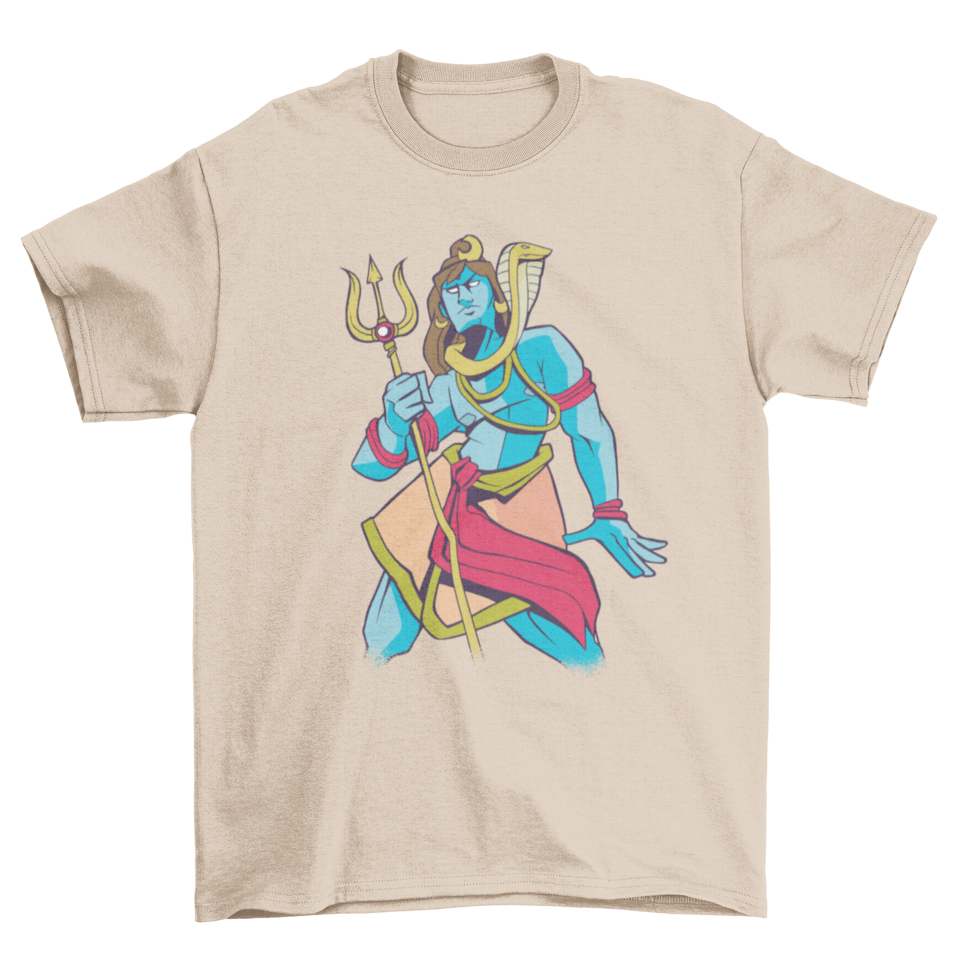 Cool Lord Shiva Divine t-shirt featuring an intricate illustration of Lord Shiva, showcasing vibrant colors and detailed design.