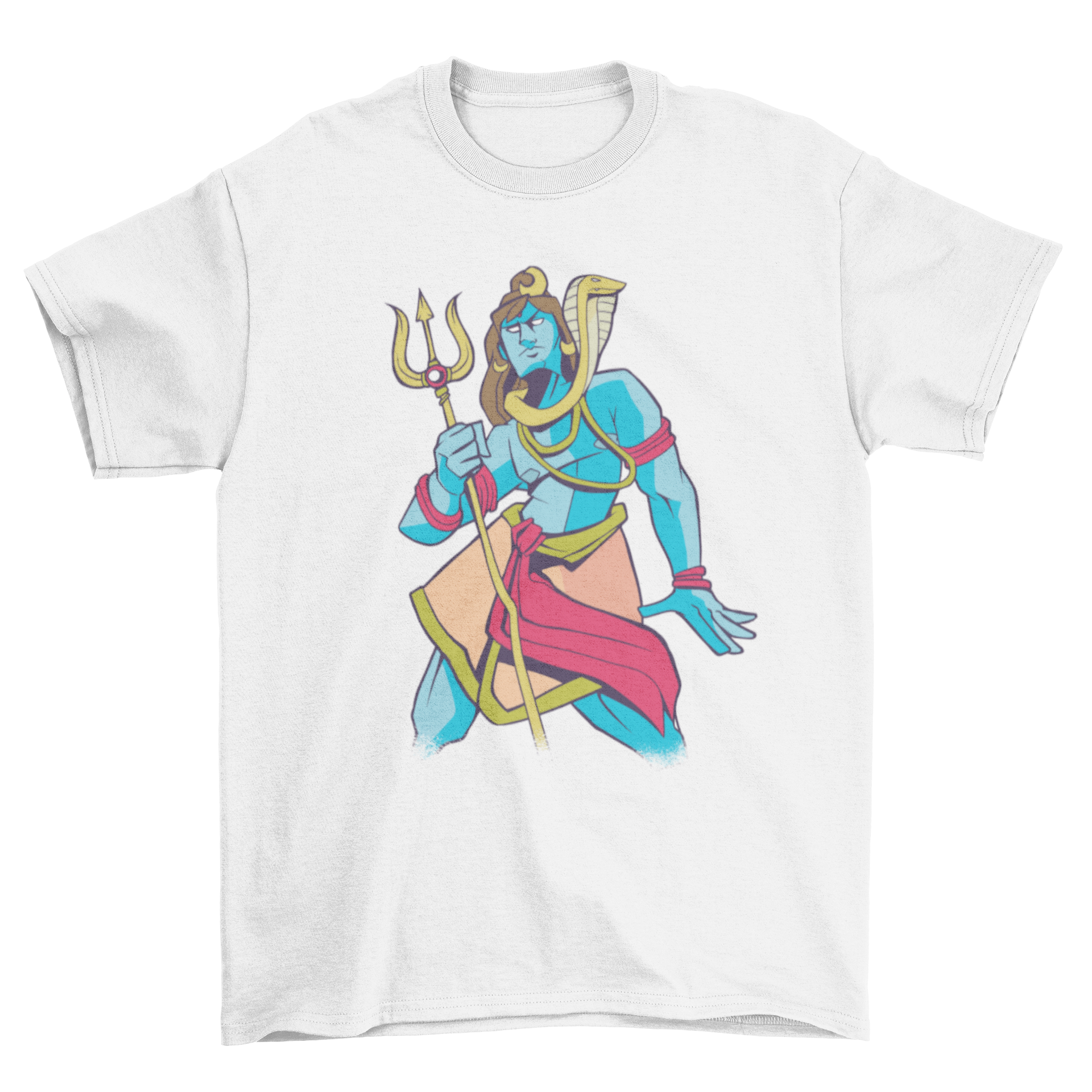 Cool Lord Shiva Divine t-shirt featuring an intricate illustration of Lord Shiva, showcasing vibrant colors and detailed design.