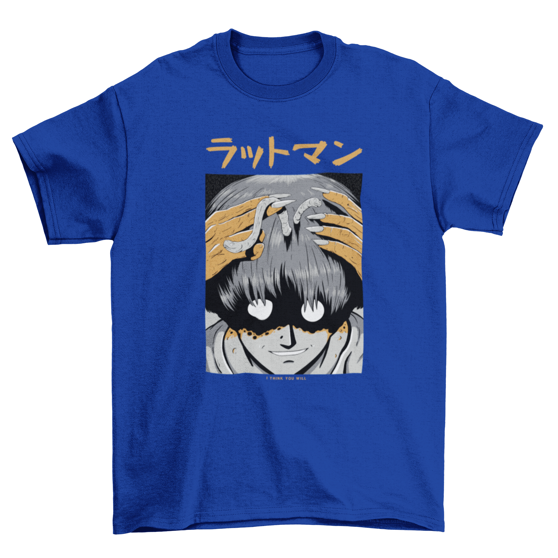 Cool Scary Creepy Dark Creature Japanese Halloween monster Face Anime T-shirt featuring a unique monster design.