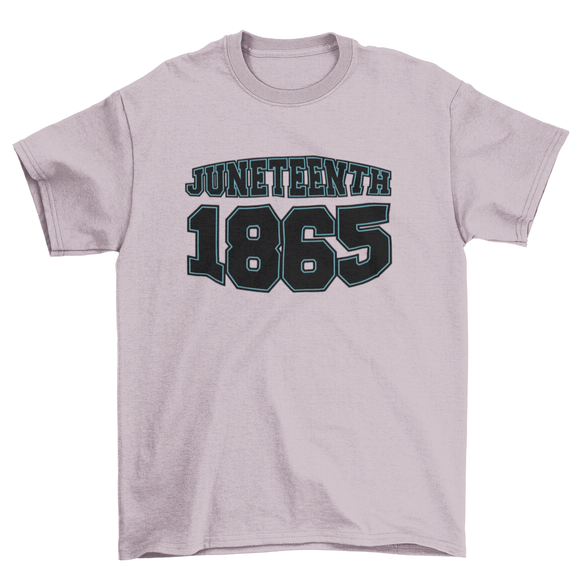 College Lettering June 1865 T-shirt featuring the quote 'June Teenth 1865' in stylish typography.