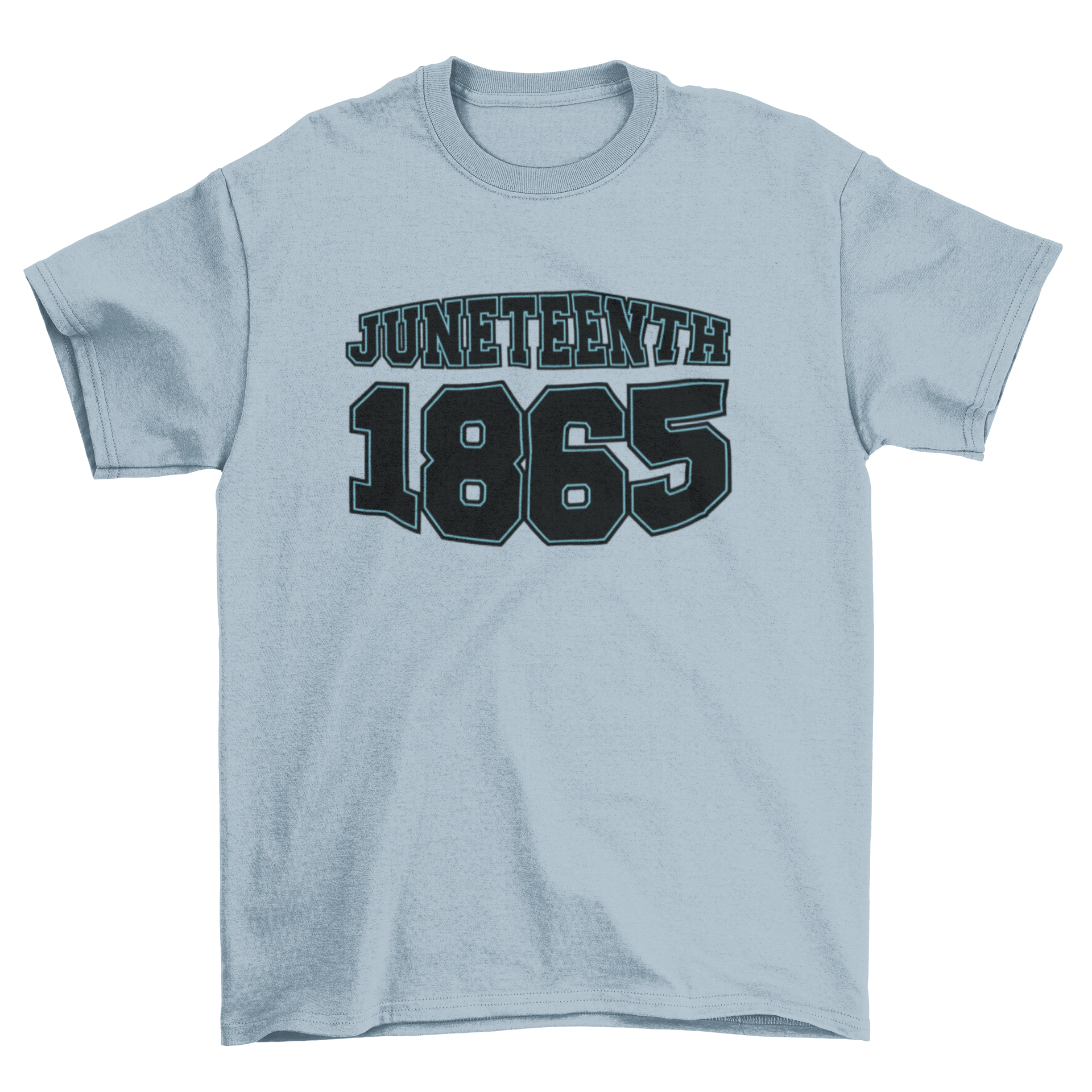 College Lettering June 1865 T-shirt featuring the quote 'June Teenth 1865' in stylish typography.