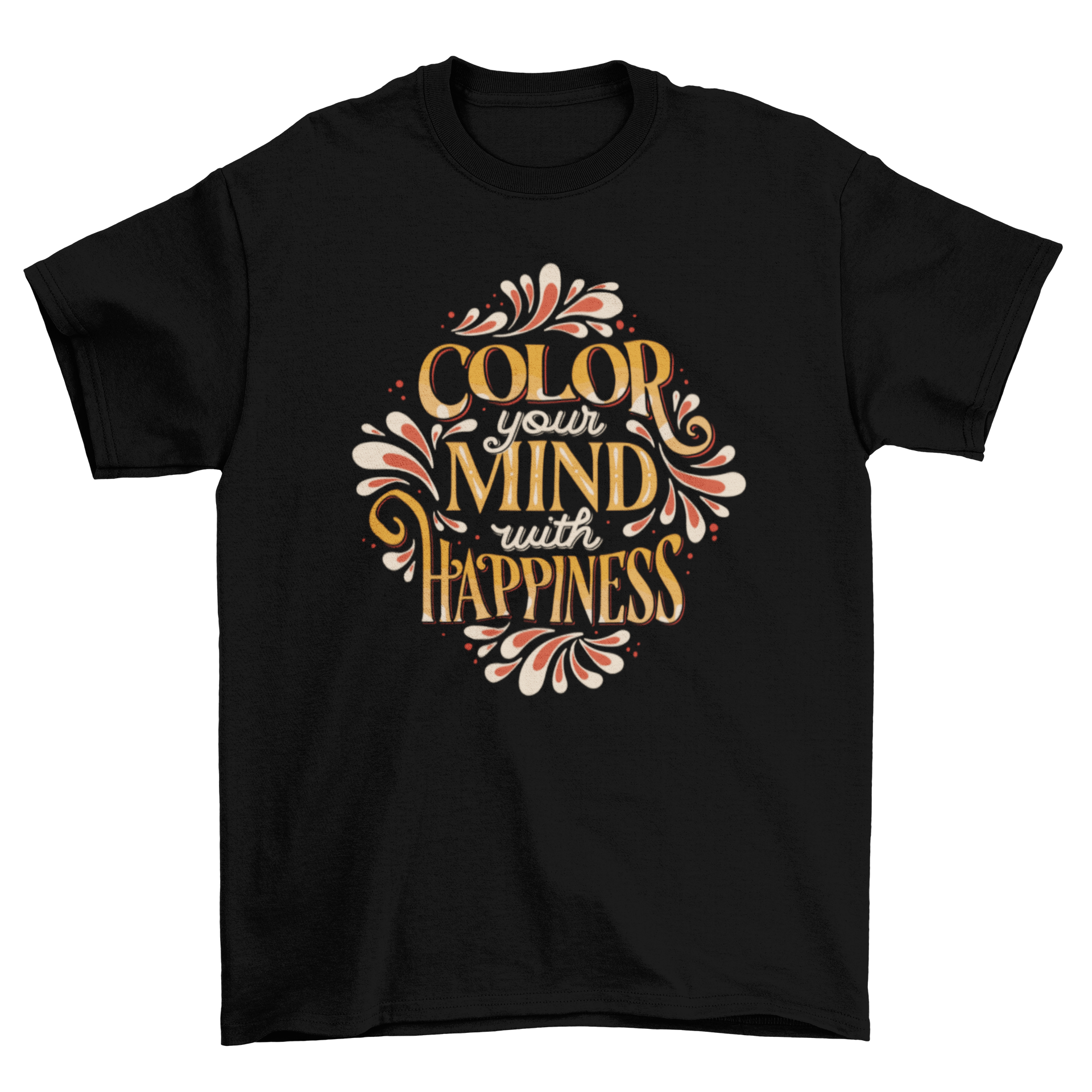 Color Your Mind t-shirt featuring uplifting lettering design in vibrant colors.