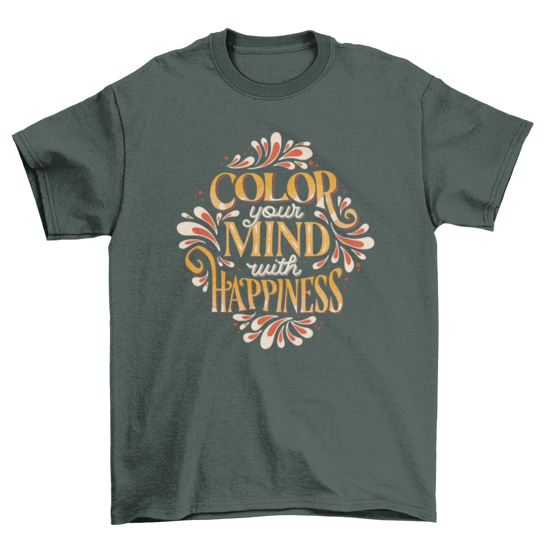 Color Your Mind t-shirt featuring uplifting lettering design in vibrant colors.