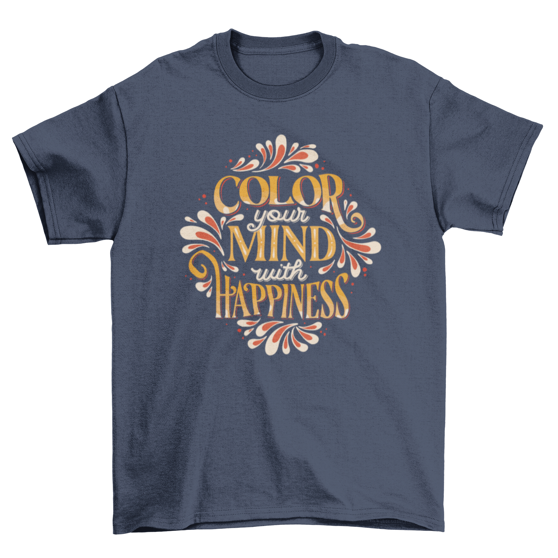 Color Your Mind t-shirt featuring uplifting lettering design in vibrant colors.