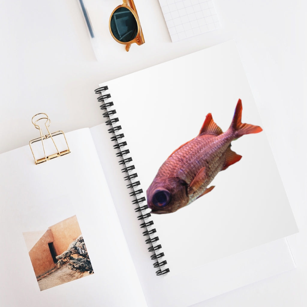 Colored Fish Spiral Notebook with ruled line pages and vibrant cover design.