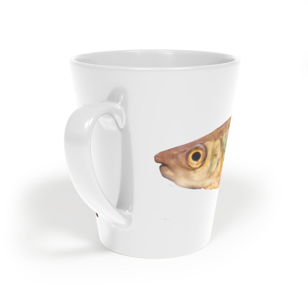 Colorful Fish Latte Mug, 12oz with vibrant fish design and easy-grip handle, perfect for lattes and beverages.