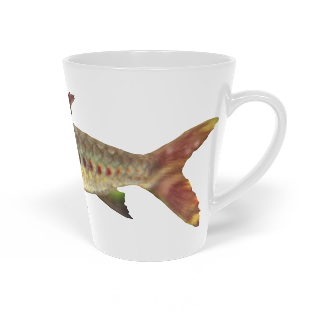 Colorful Fish Latte Mug, 12oz with vibrant fish design and easy-grip handle, perfect for lattes and beverages.