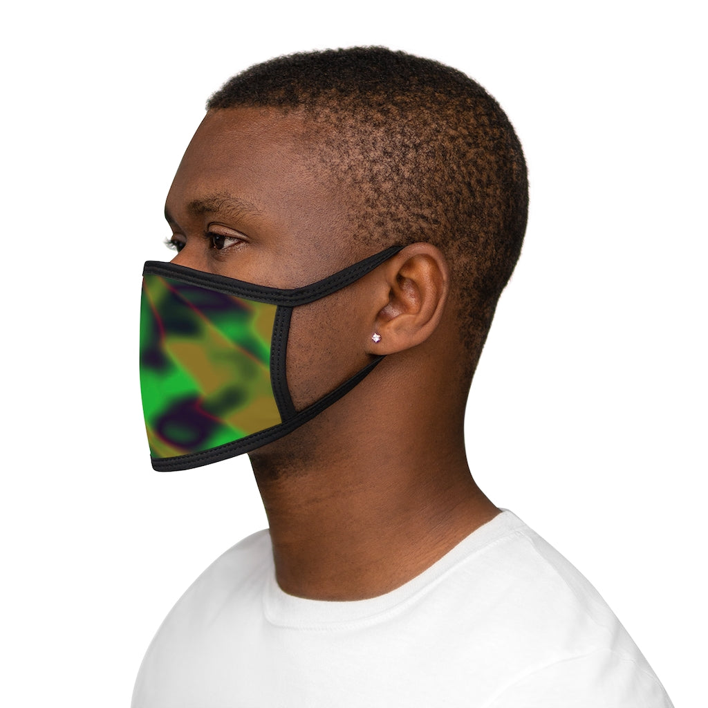 Colorful Painting Mixed-Fabric Face Mask featuring a vibrant design with a black outer edge and earloops, suitable for everyday use.