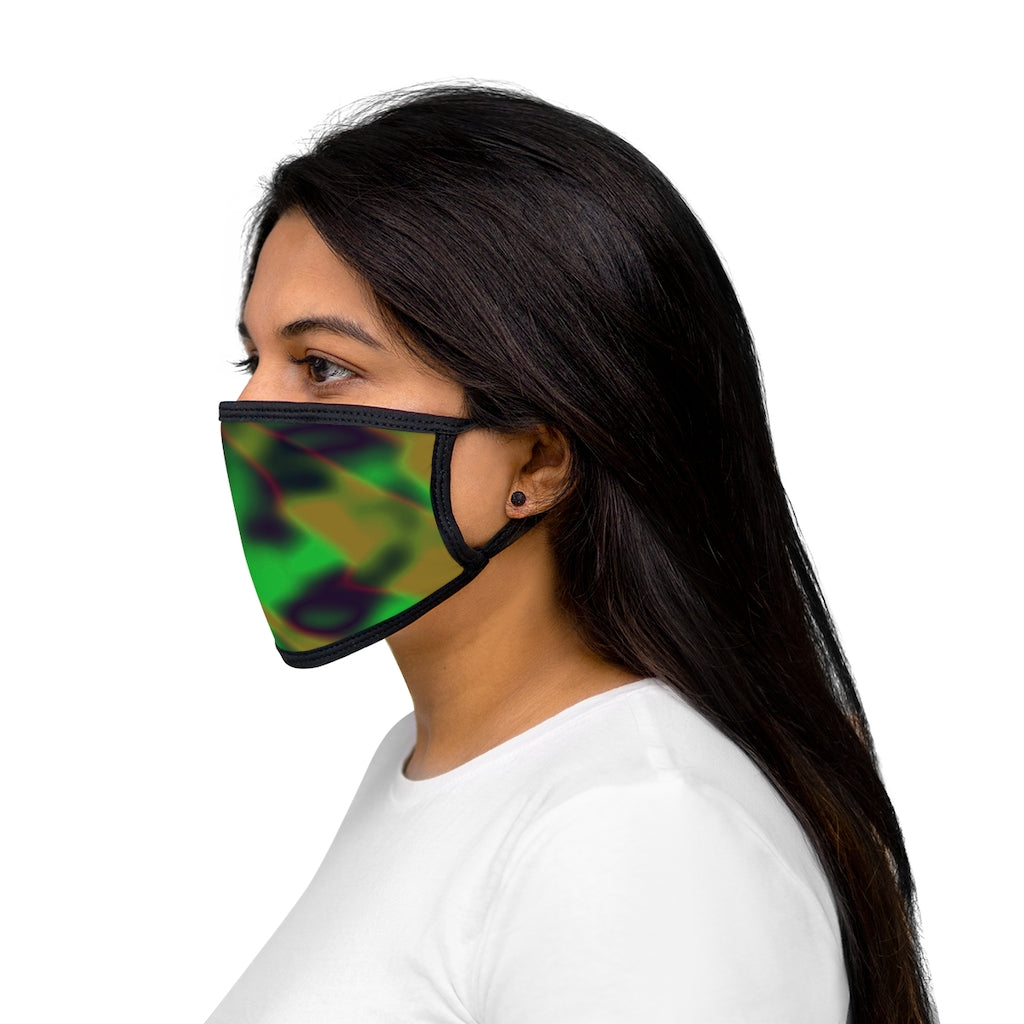 Colorful Painting Mixed-Fabric Face Mask featuring a vibrant design with a black outer edge and earloops, suitable for everyday use.