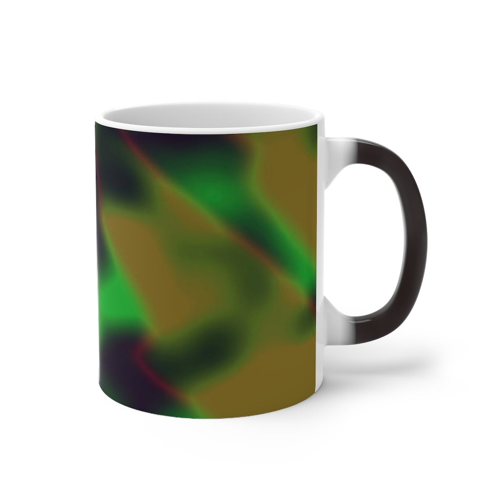 Colorful Pattern Color Changing Mug showcasing vibrant colors and a sleek design, perfect for warm beverages.