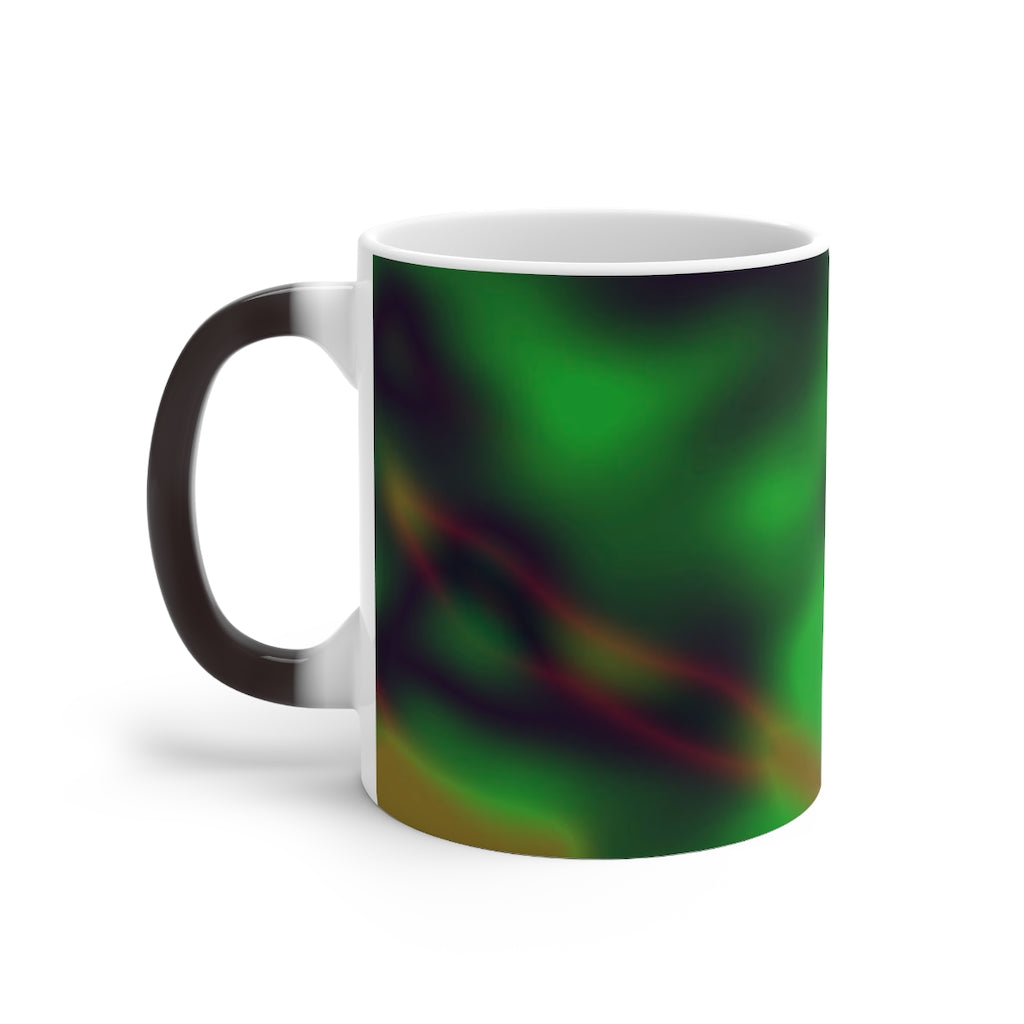 Colorful Pattern Color Changing Mug showcasing vibrant colors and a sleek design, perfect for warm beverages.